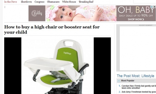 Peg Perego High Chairs Featured in Washington Post Online